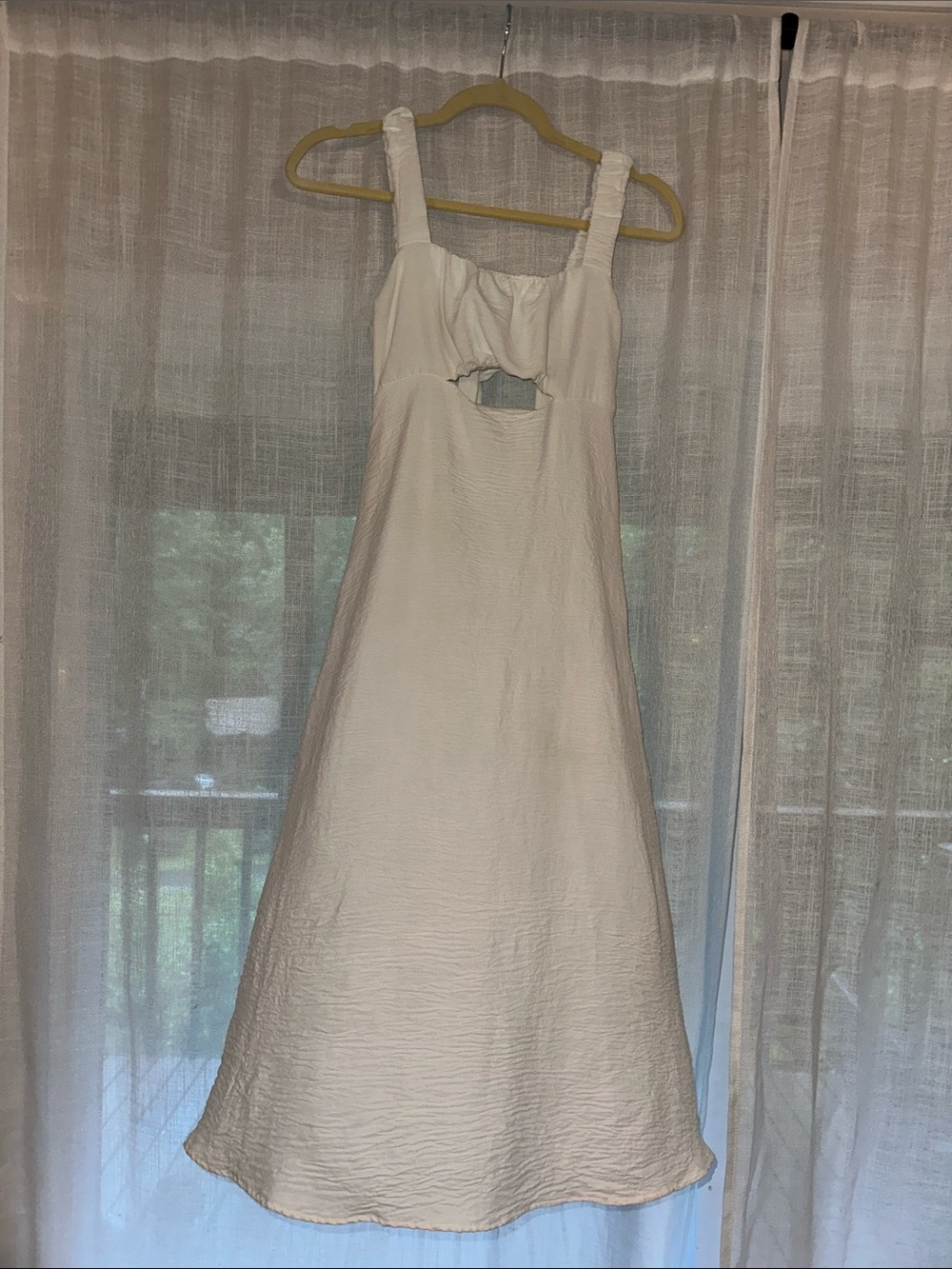 White Women's Sundress with Cutout Detail